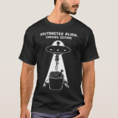 T-shirt Distracted Alien Chicken Edition Funny Ufo Fried (Devant)