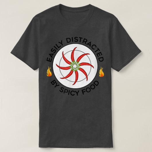 T-shirt Distrait par épicé Food Meican Food Chili (Design devant)