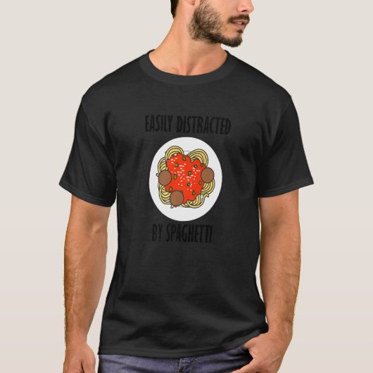 T-shirt Distrait Par Les Nouilles De Pâtes Dit Spaghetti (Devant)