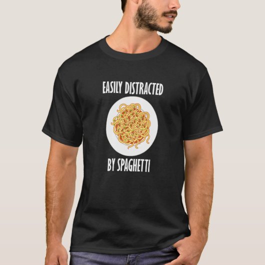 T-shirt Distrait Par Spaghetti Italien Noodles De Nourritu (Devant)