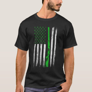 T-shirt Distress Irlandais Américain Drapeau Chasse St Pat