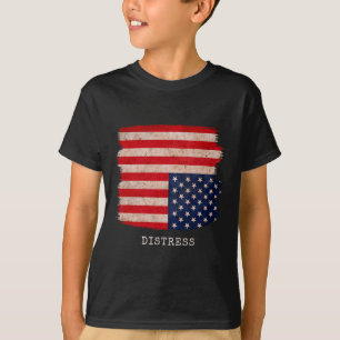 T-shirt Distress Updown American Patriotic 4 Juillet D