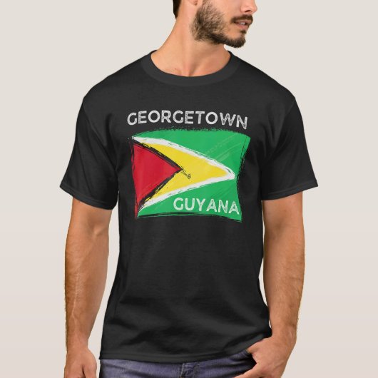 T-shirt Distresse Guyana Drapeau Georgetown Guyana Guyana  (Devant)