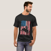 T-shirt Distressed American Flag Snowmobiling Sled Snowmob (Devant entier)