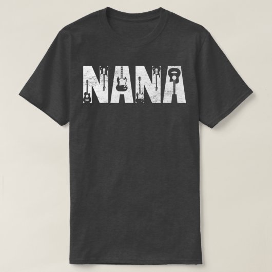 T-shirt Distressed Best Nana Ever Guitar Lover Guitarist22 (Design devant)