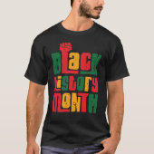 T-shirt Distressed Black History Month Raised Fist  (Devant)