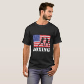 T-shirt Distressed Boxing Usa American Flag Boxer Fighter (Devant entier)