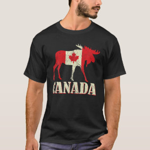 T-shirt Distressed Cerf Elk Canada Fier Drapeau canadien