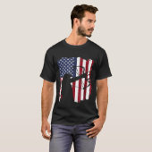 T-shirt Distressed Compound Bow Archer  American Flag (Devant entier)