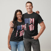 T-shirt Distressed Compound Bow Archer  American Flag (Unisexe)