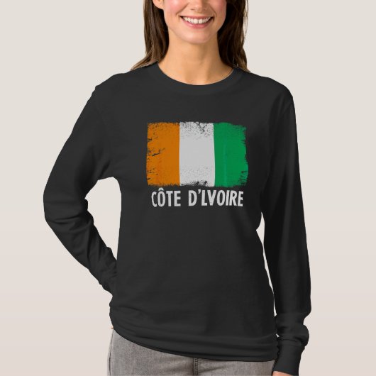 T-shirt Distressed drapeau de la Côte d'Ivoire (Devant)