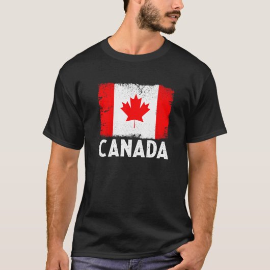 T-shirt Distressed drapeau du Canada rétro (Devant)