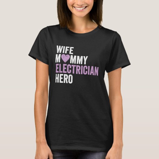 T-shirt Distressed Electrician Wife Mommy Electrician Her (Devant)