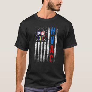 T-shirt Distressed Fiers USA HVAC Tech Drapeau américain H