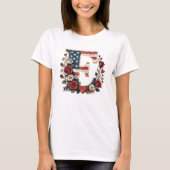 T-shirt Distressed Flag Letter E Floral Wreath (Devant)
