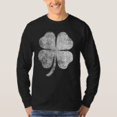 T-shirt Distressed Four Leaf Clover St Patrick's Day (Devant)