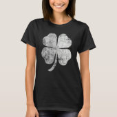 T-shirt Distressed Four Leaf Clover St Patrick's Day (Devant)