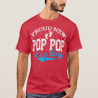 T-shirt Distressed Gender Reveal Fier New Pop Pop C'est un