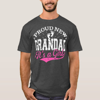T-shirt Distressed Gender Reveal Fier Nouveau Grand-Père C