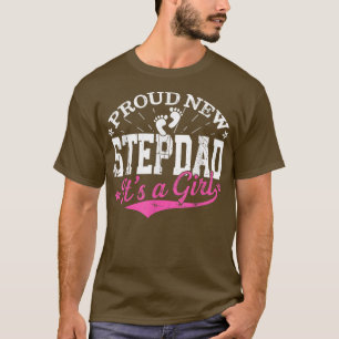 T-shirt Distressed Gender Reveal Fier Nouveau Stepdad C'es