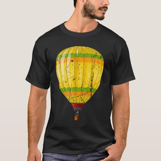 T-shirt Distressed Hot Air Balloon Design Ballooning Men W (Devant)