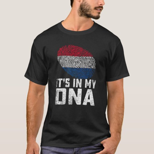 T-shirt Distressed It's In My Dna Pays-Bas Drapeau Men Wom (Devant)