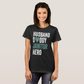 T-shirt Distressed Janitor  Husband Daddy Janitor Hero (Devant entier)