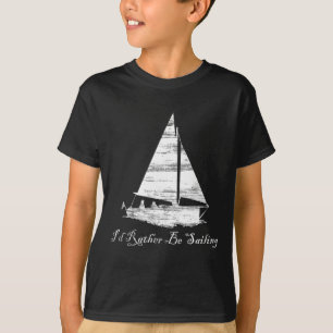 T-shirt Distressed J'aurais Préféré Faire De La Voile Voil