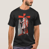 T-shirt Distressed Knights Templar Crusader Cross Soldier (Devant)