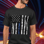 T-Shirt Distressed Ligne Bleue