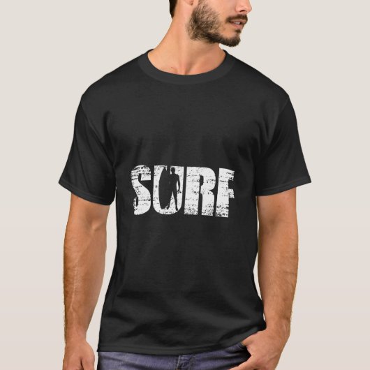 T-shirt Distressed Look Surfing For Surfers (Devant)
