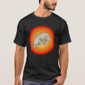 T-shirt Distressed Manatee Retro Style (Devant)