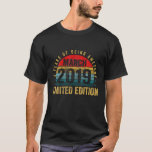 T-shirt Distressed March 2019 2Nd Birthday Retro 2 Years O<br><div class="desc">Celebrate your 2nd birthday because youre vintage, legend turning Boy / Girl / Teenage / Kids 2 years old. Born in March 2019 retro 2nd Birthday design makes a great gift idea for anyone turning 2, 2nd birthday gifts for him / her birthday party. Great gift ideas for Boy Girl...</div>