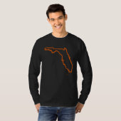 T-shirt Distressed Orange Florida Outline (Devant entier)