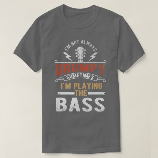 T-shirt Distressed Quota Bass Guitar Player Funny Retro Mu (Design devant)