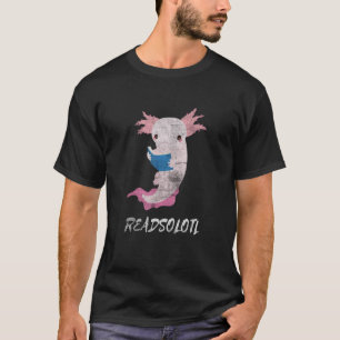 T-shirt Distressed Reading Axolotl Readsolotl Walking Fish