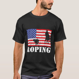 T-shirt Distressed Roping américain Distressed Rodéo Vinta