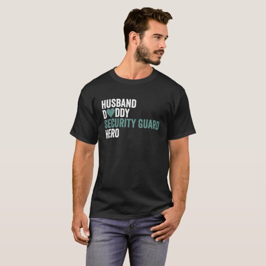 T-shirt Distressed Security Guard  Husband Daddy Security  (Devant entier)
