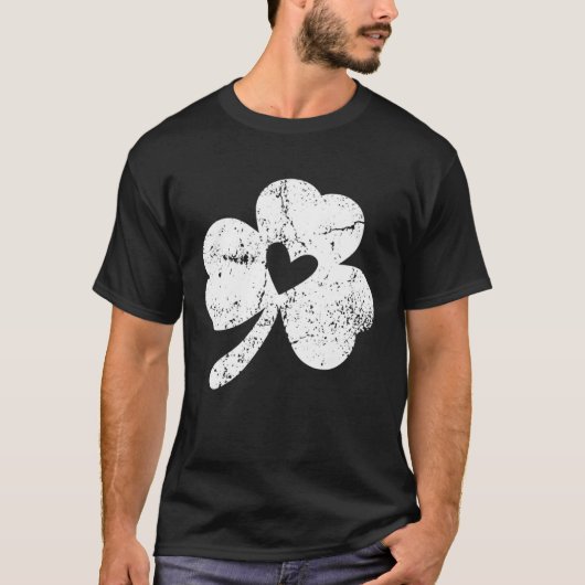 T-shirt Distressed Shamrock Retro Irish Funny Green St Pat (Devant)