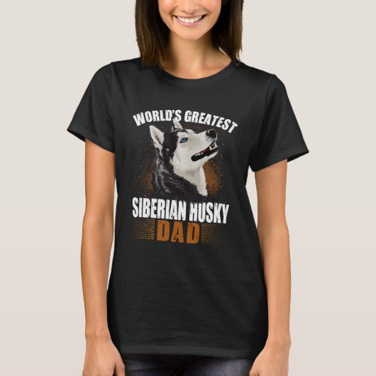 T-shirt Distressed  Siberian Husky Dad (Devant)