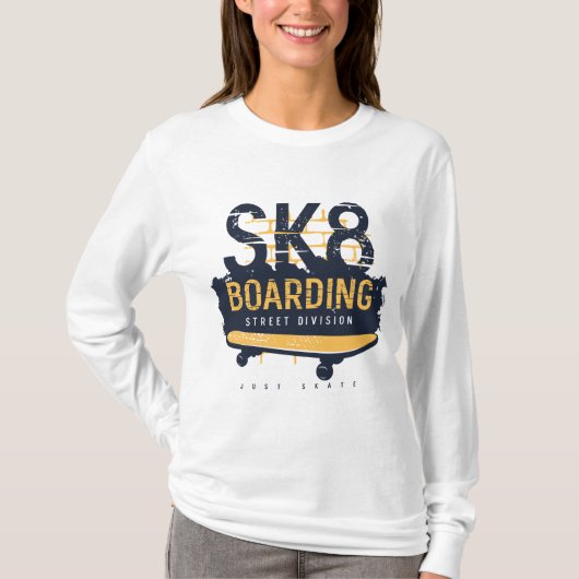 T-shirt Distressed SK8 Boarding Street Division (Devant)