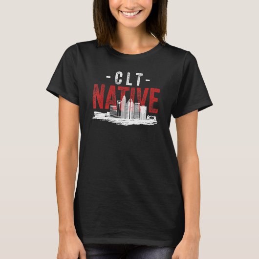 T-shirt Distressed Style Charlotte City Native Home Grown (Devant)