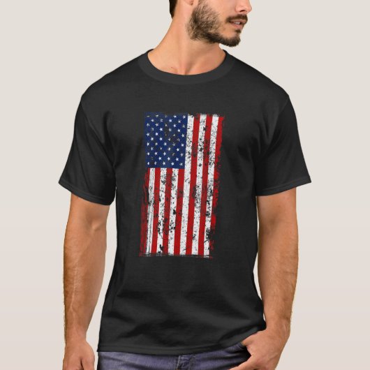 T-shirt Distressed US American Flag (Devant)