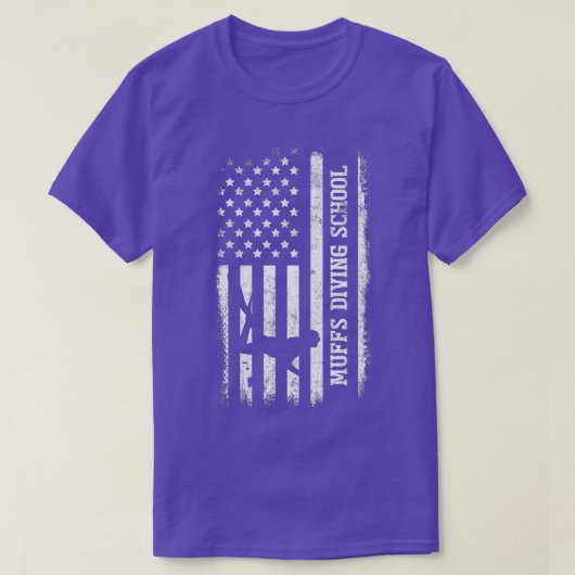 T-shirt Distressed US Drapeau Muffs Plongée école de plong (Design devant)