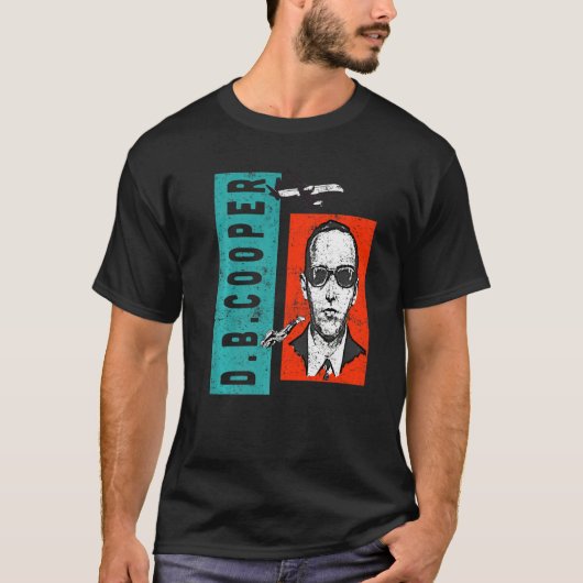 T-shirt Distressed Wanted D B Cooper Sketch Cryptid Urban  (Devant)