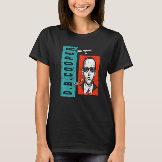 T-shirt Distressed Wanted D B Cooper Sketch Cryptid Urban  (Devant)
