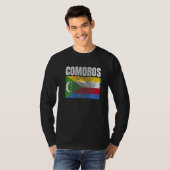 T-shirt Distresses Comores Drapeau Graphique Pour Hommes F (Devant entier)