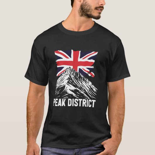 T-shirt District des pics + Drapeau britannique (Devant)