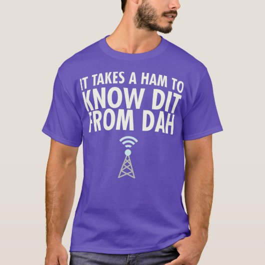 T-shirt Dit De Dah Ham Radio Morse Code CW Opérateur (Devant)