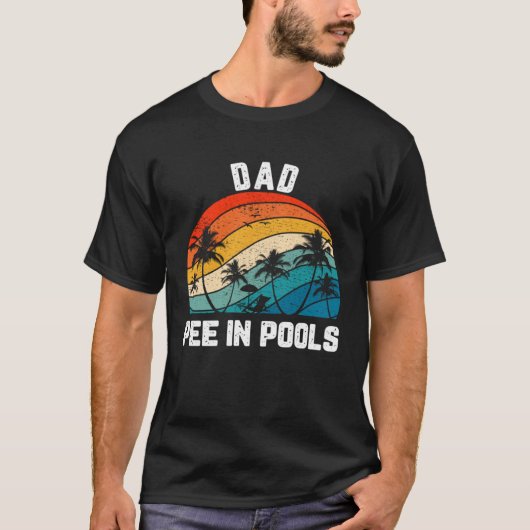 T-shirt Dit Plaisanteries Sarcastique Rétro Papa Pee Dans (Devant)